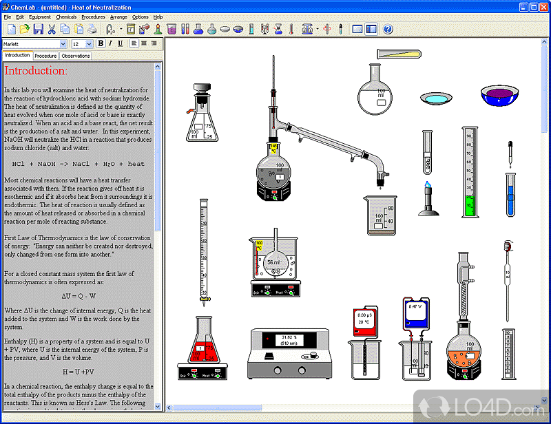 Browse through multiple modules - Screenshot of ChemLab