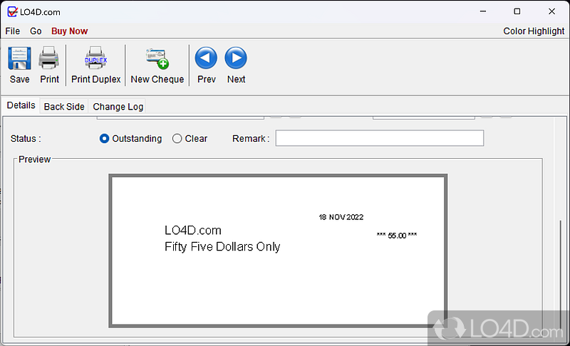 ChequeSystem provides a complete cheque printing - Screenshot of Electronic Cheque Writer