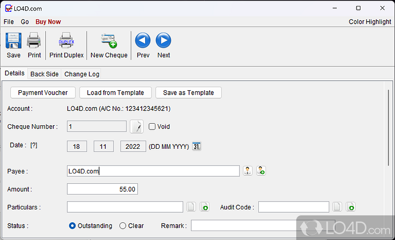 Electronic Cheque Writer screenshot