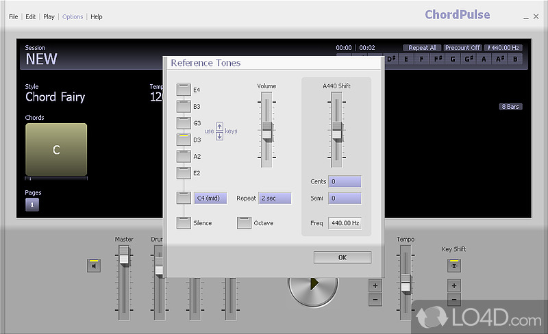 Practice, learn, compose, arrange music with this auto accompaniment program - Screenshot of ChordPulse
