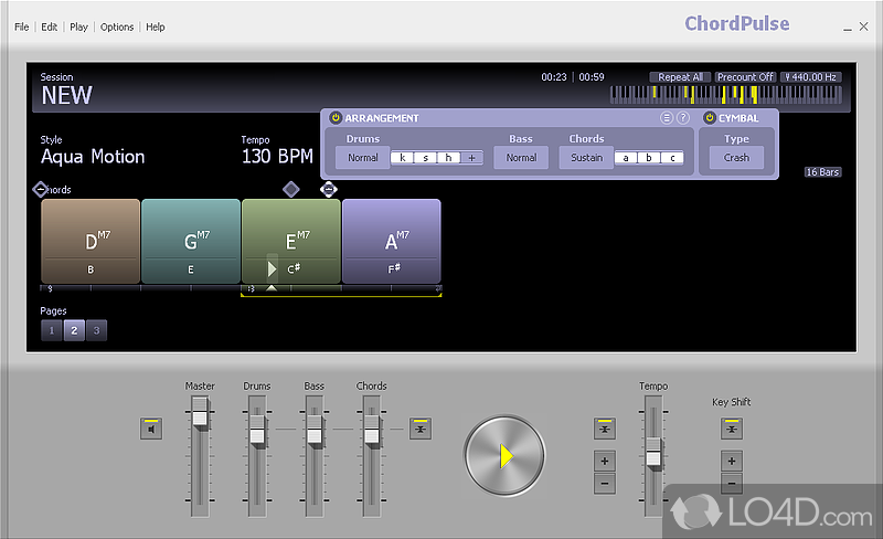 Create songs in a user friendly interface - Screenshot of ChordPulse