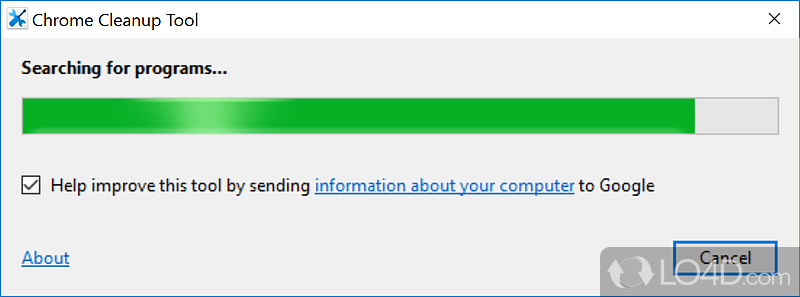 Designed by Google itself, this app can find and remove software and components that affect the functionality of Google Chrome - Screenshot of Chrome Cleanup Tool