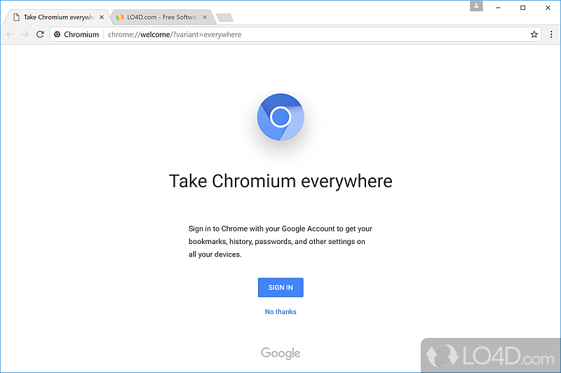 Chromium vs Chrome - Screenshot of Chromium x64