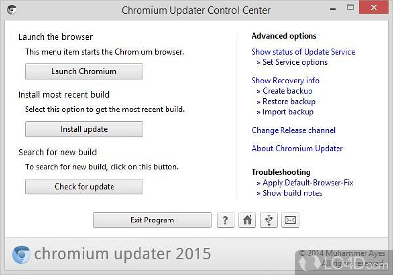Keeps Chromium installation up-to-date - Screenshot of Chromium Updater
