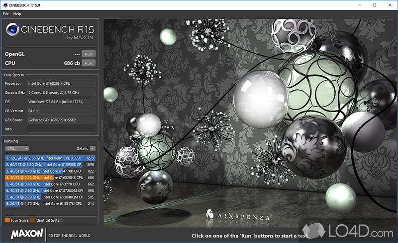 Compatible with the latest CPU models - Screenshot of Cinebench