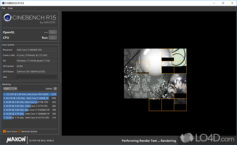 Powerful benchmarking software that can rigorously test the performance of graphics card - Screenshot of Cinebench