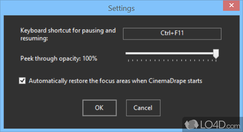 Easily customize the drape - Screenshot of CinemaDrape