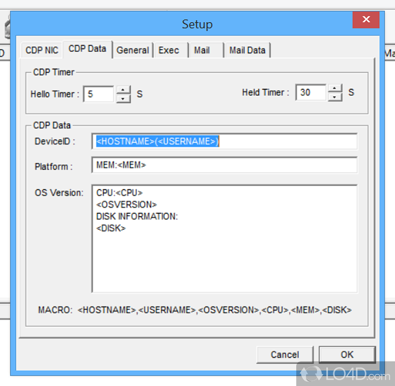 CDP Cisco Client for windows host - Screenshot of Cisco CDP Monitor