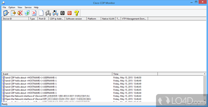 CDP client that can monitor any network interface, notify you whenever a new device is detected - Screenshot of Cisco CDP Monitor