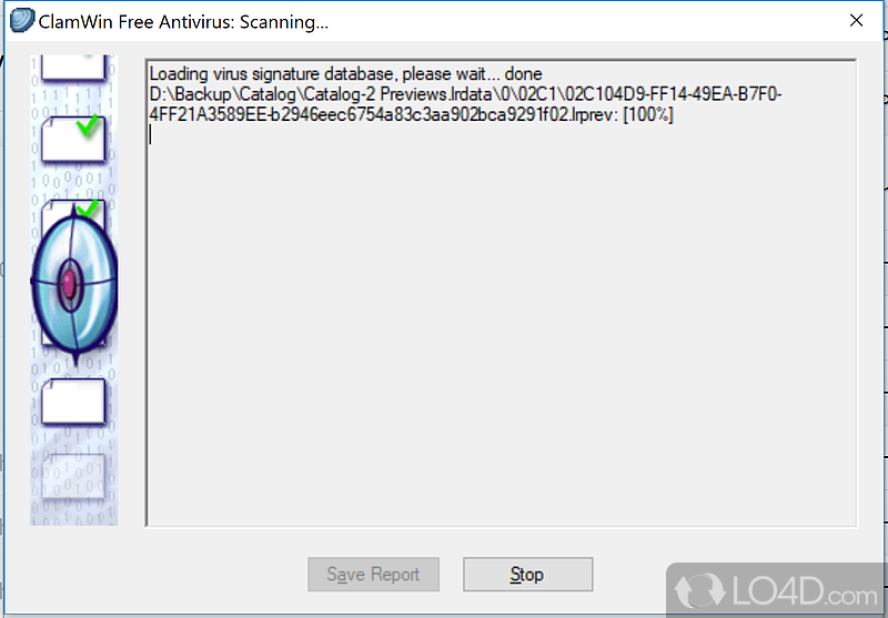 Free anti-virus and get free virus scanning and free virus definition updates - Screenshot of ClamWin Antivirus
