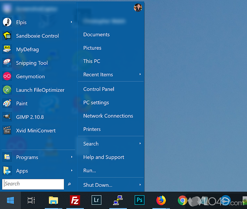 To add removed features to system, such as the classic Start menu, with many customization options - Screenshot of Classic Shell