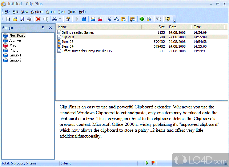 Improve the capabilities and functionality of your clipboard - Screenshot of Clip Plus