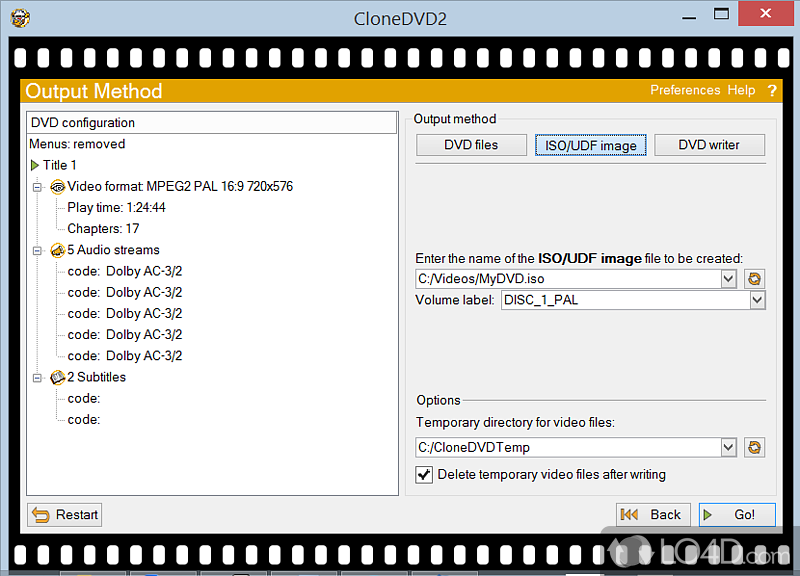 Write data to disk - Screenshot of CloneDVD