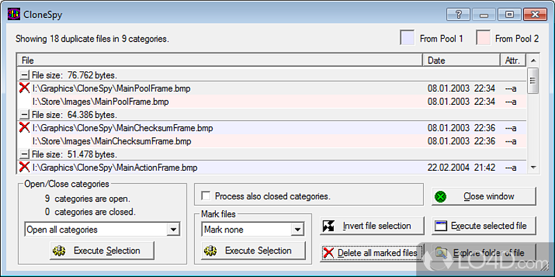 Duplicate cleanup tool for Window systems - Screenshot of CloneSpy