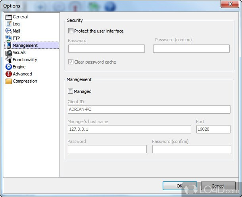 Cobian Backup: User interface - Screenshot of Cobian Backup