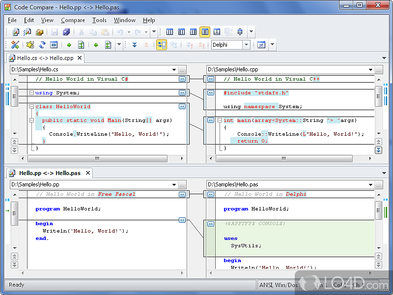 CodeCompare: Comparison modes - Screenshot of CodeCompare