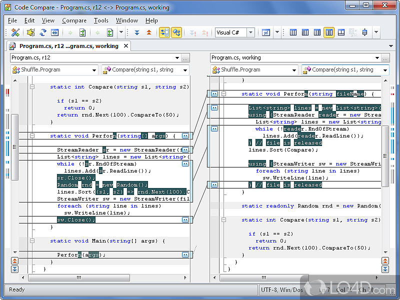 Configuration settings - Screenshot of CodeCompare