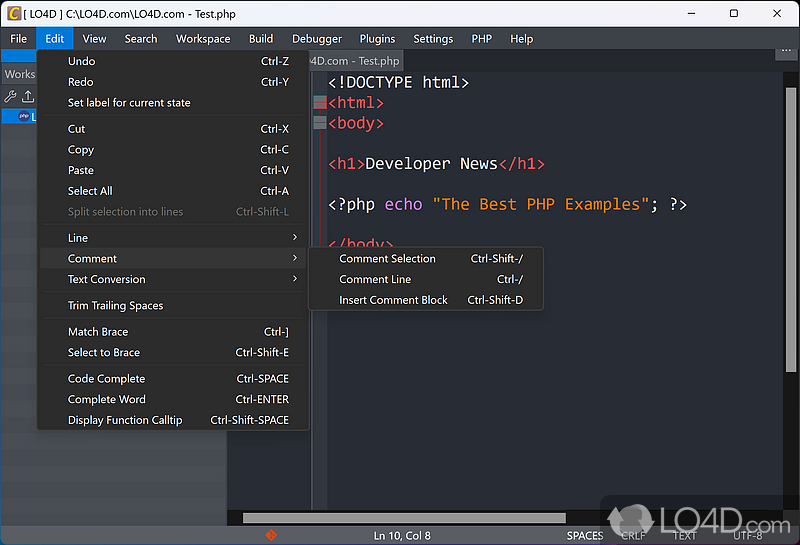 Develop and debug Node.js projects with the help of this powerful IDE - Screenshot of CodeLite