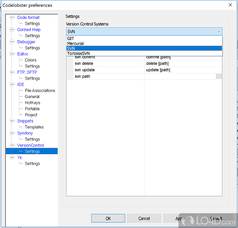 PHP, HTML, CSS, Javascript code editor with PHP debugger - Screenshot of CodeLobster PHP Edition