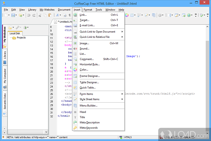 CoffeeCup Free HTML Editor screenshot