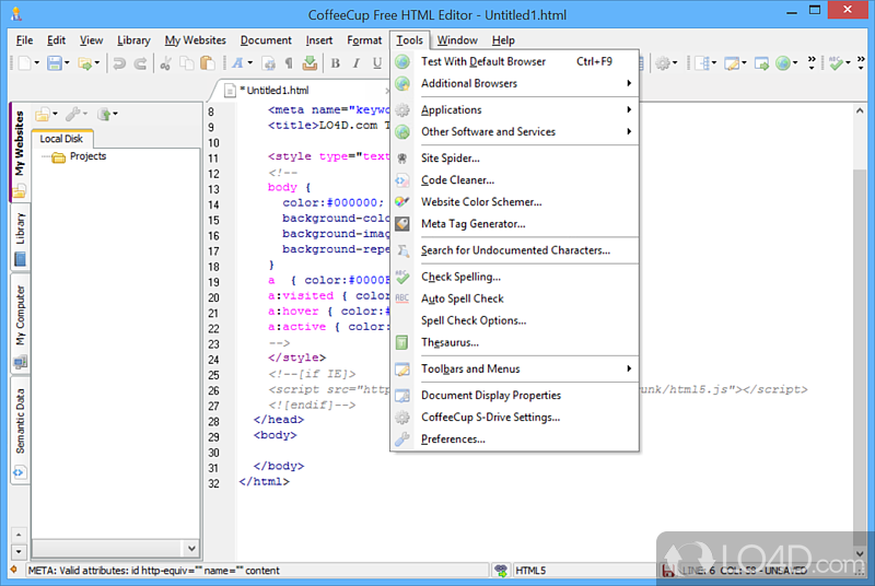 CoffeeCup Free HTML Editor screenshot