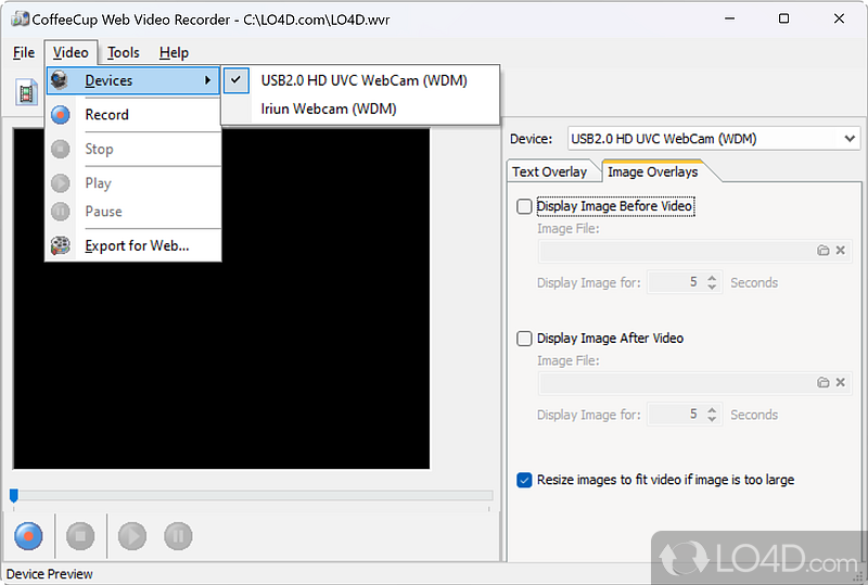 Associate WebcamMax with several programs - Screenshot of CoffeeCup WebCam
