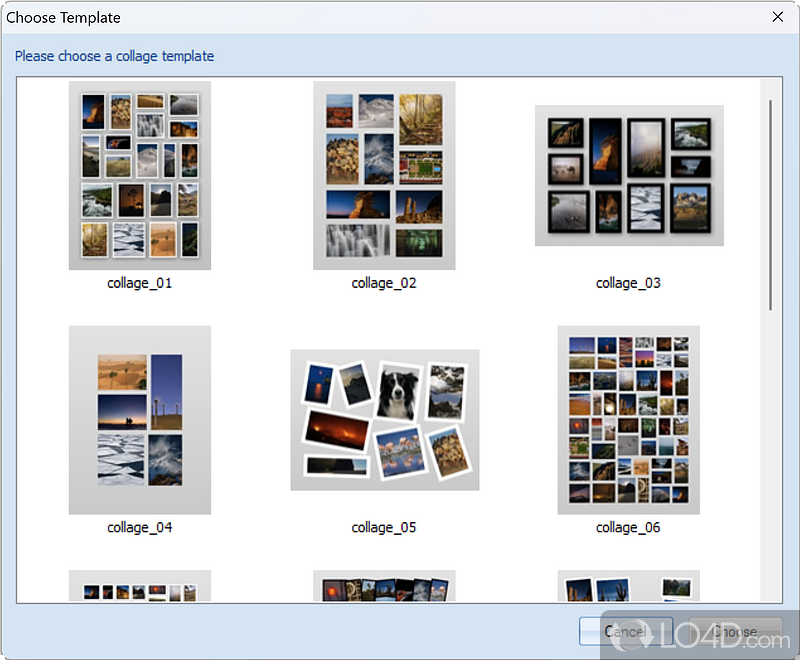 Multiple available templates - Screenshot of CollageIt