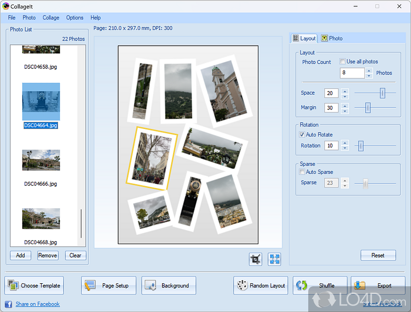 Create photo collages automatically from own digital images, then save them to various formats - Screenshot of CollageIt