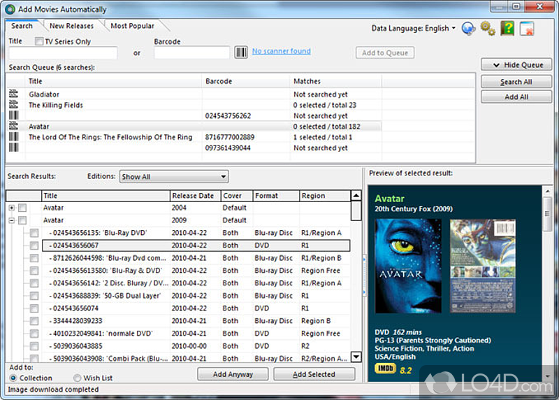 DVD Database Software, catalog your DVDs - Screenshot of Movie Collector