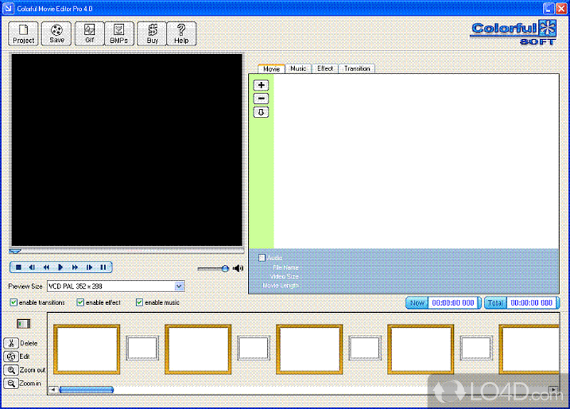 To use movie creator - Screenshot of Colorful Movie Editor