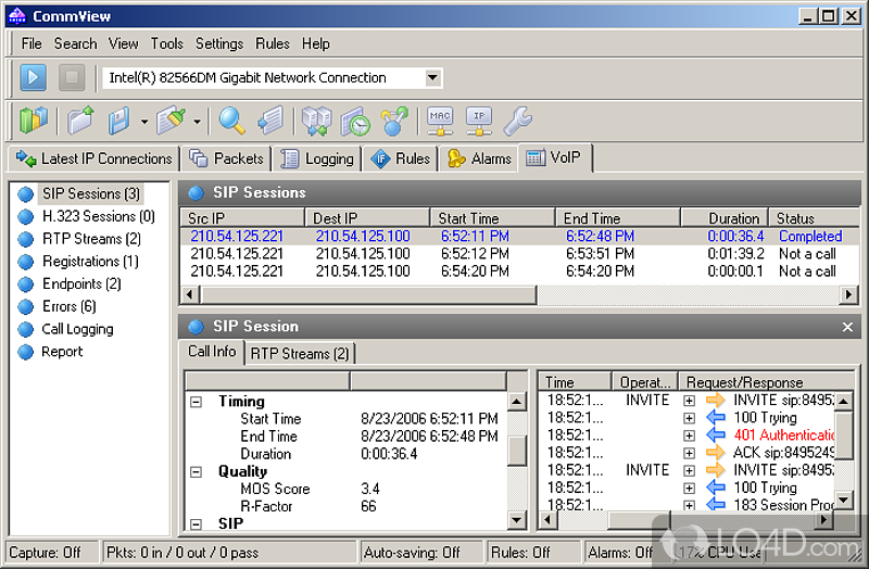 Effective LAN Network Analyser Tool for IT Professionals - Screenshot of CommView