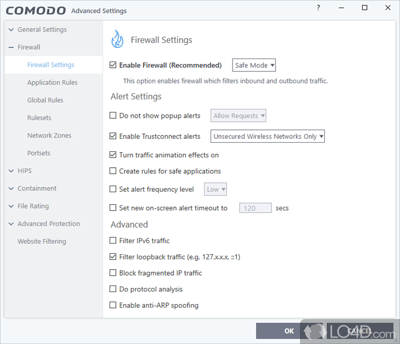 No.1 Free Firewall that finds threats and protect your PC - Screenshot of Comodo Firewall