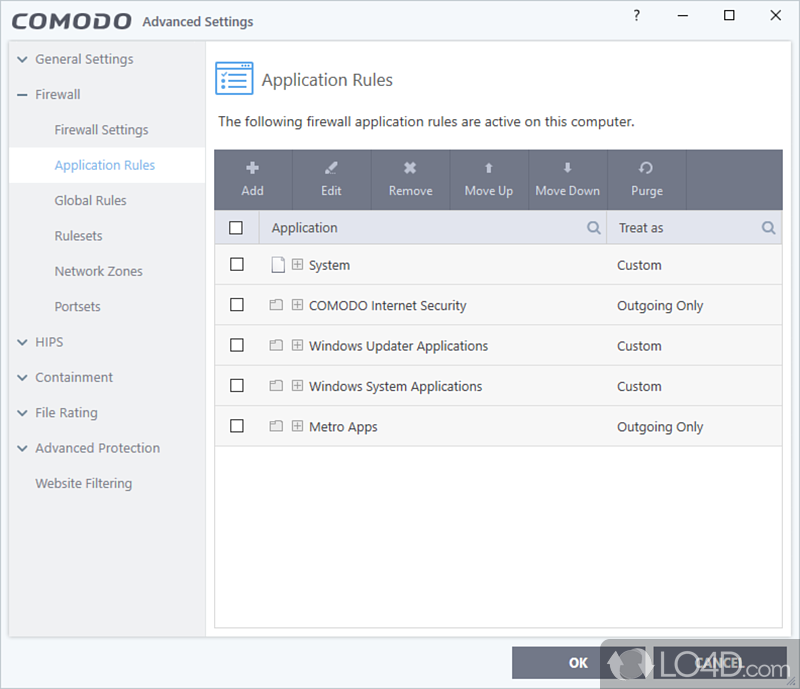 Comodo's Free Firewall - Screenshot of Comodo Firewall