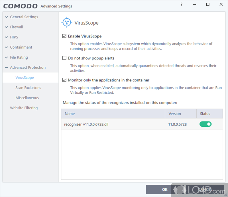 Protecting your PC - Screenshot of Comodo Firewall