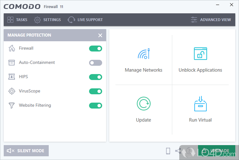 Browse the web with complete confidence that computer - Screenshot of Comodo Firewall