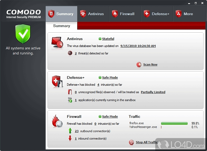 Simple yet effective firewall to protect your connection - Screenshot of Comodo Internet Security and Firewall