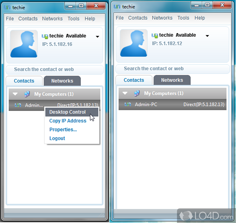 A Free Networking program for Windows - Screenshot of Comodo Unite