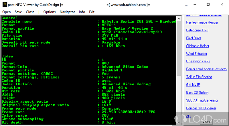 Popular viewer for text files containing ASCII Art - Screenshot of Compact NFO Viewer