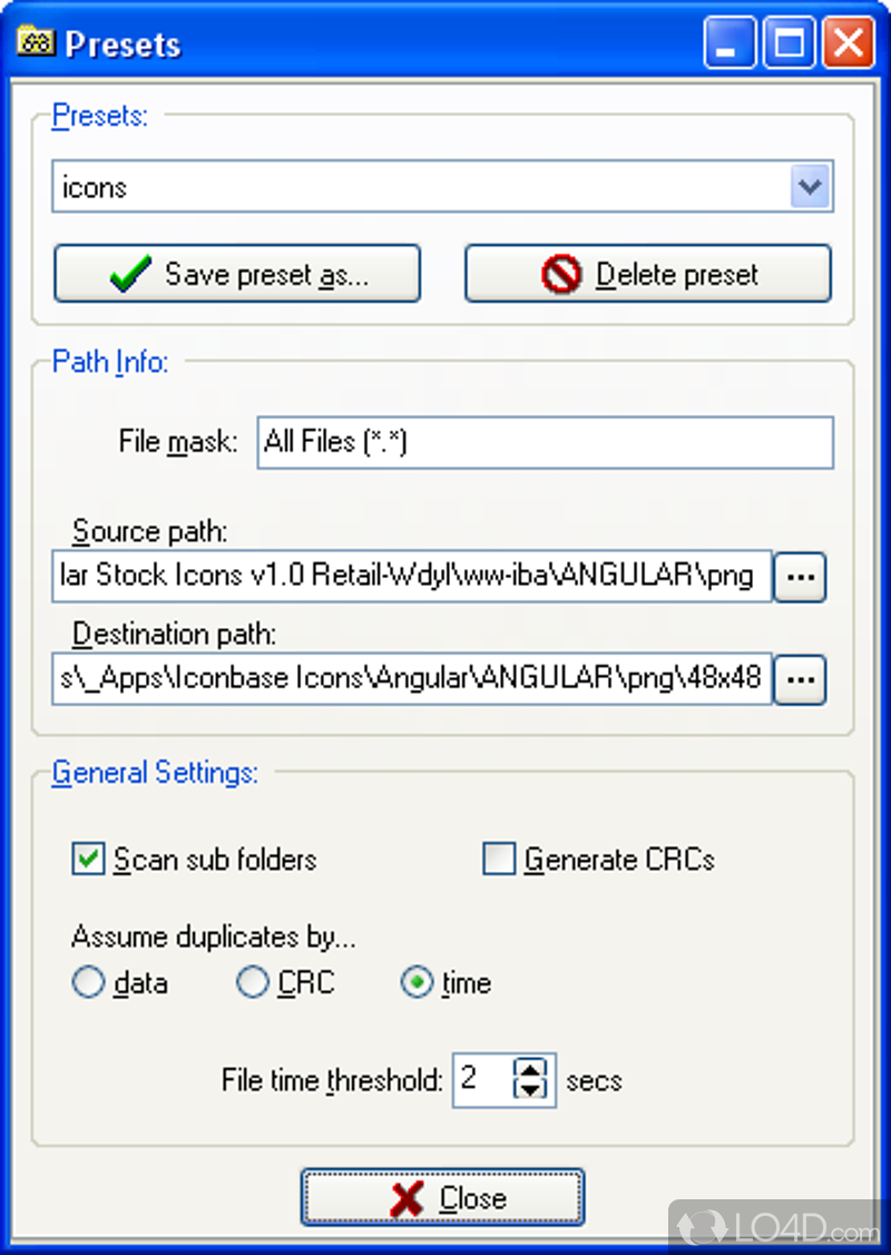 Comparator screenshot