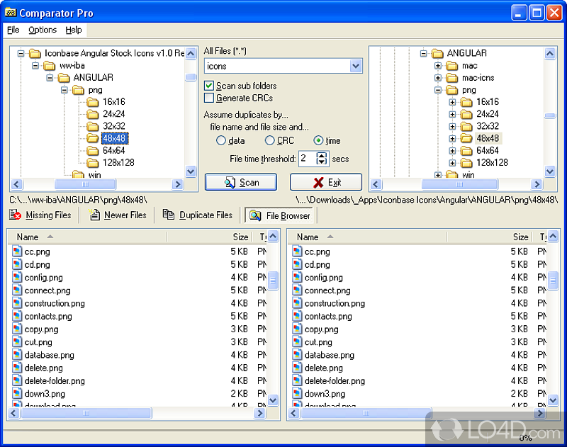 Comparator screenshot