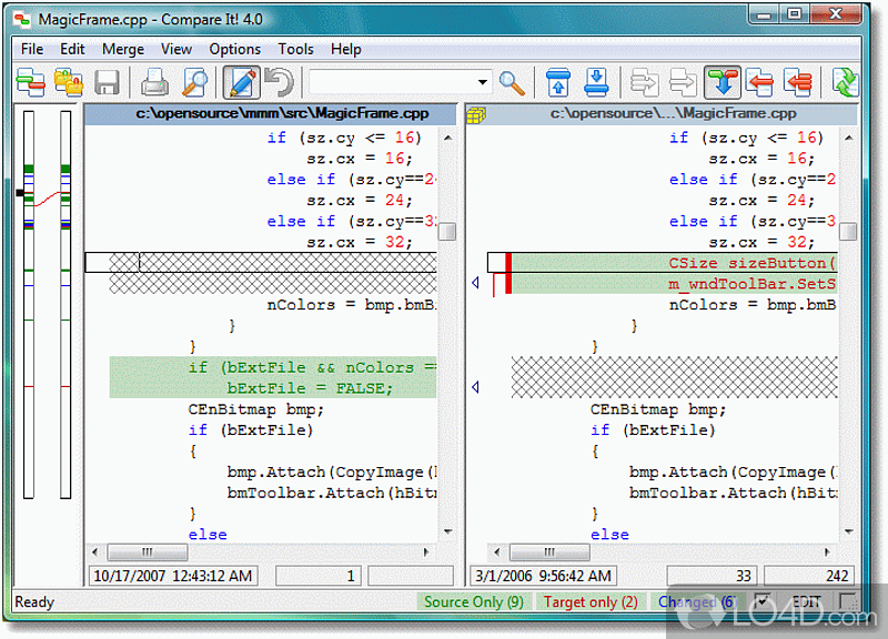 Complex and powerful app which enables users to visually compare two files - Screenshot of Compare It!