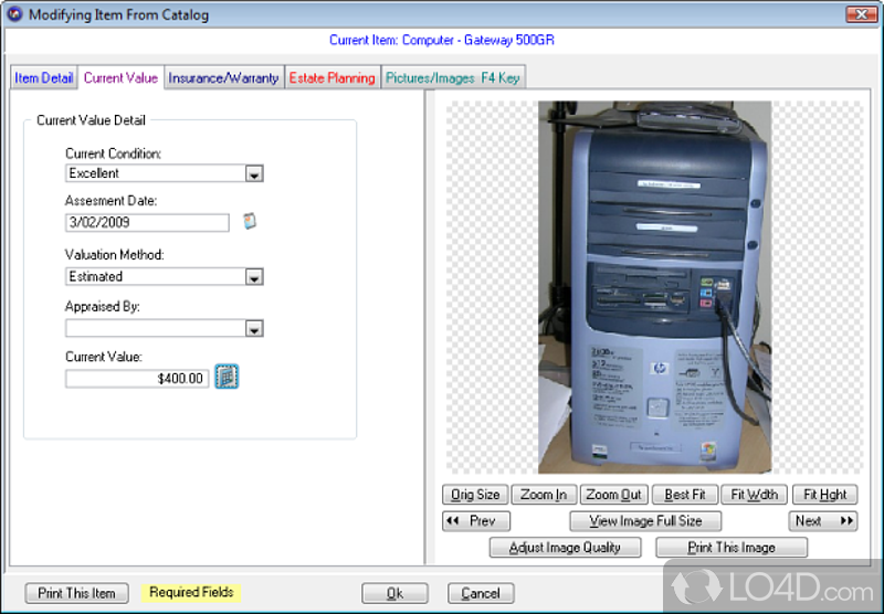 All-In-One Home Inventory and Asset Management - Screenshot of Computerize Your Assets