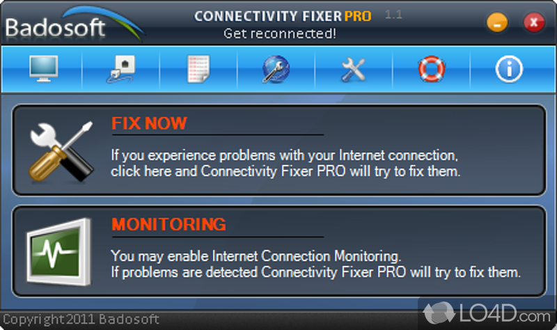 Practical solution for those who need to fix their Internet connection without having to go through complicated settings - Screenshot of Connectivity Fixer