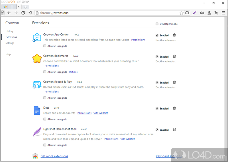 Coowon Browser screenshot