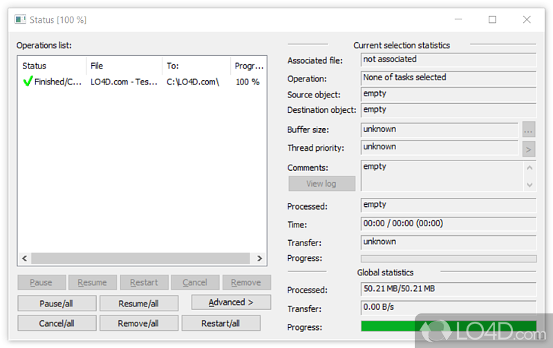 Copy multiple files from one removable storage device to another - Screenshot of Copy Handler