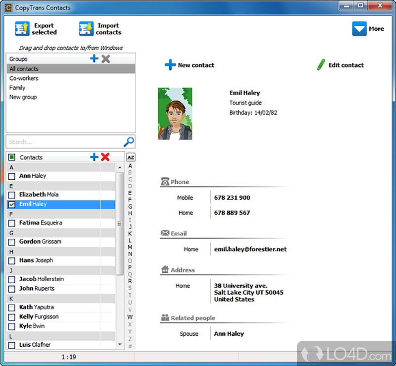 copytrans contacts mac free download