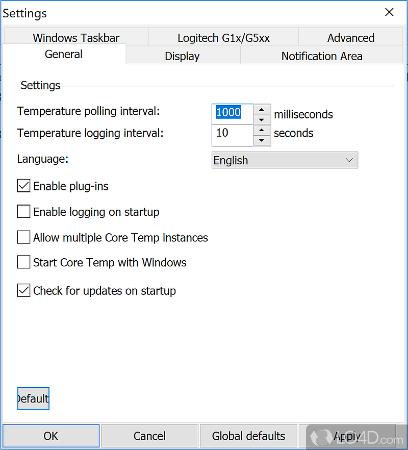 Monitor processor temperature and automatically prevent overheating - Screenshot of Core Temp