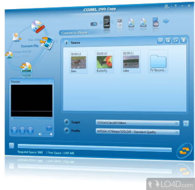 Can provide users with easy and fast DVD copying and video conversion capabilities - Screenshot of Corel DVD Copy