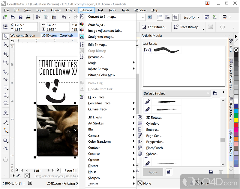 Apply a number of filters and effects to all types of images - Screenshot of CorelDRAW