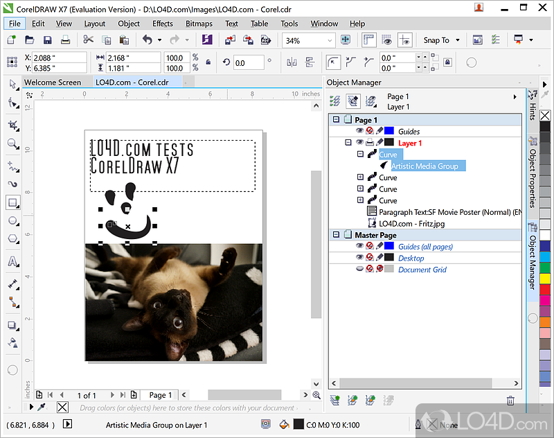 Preloaded materials - Screenshot of CorelDRAW